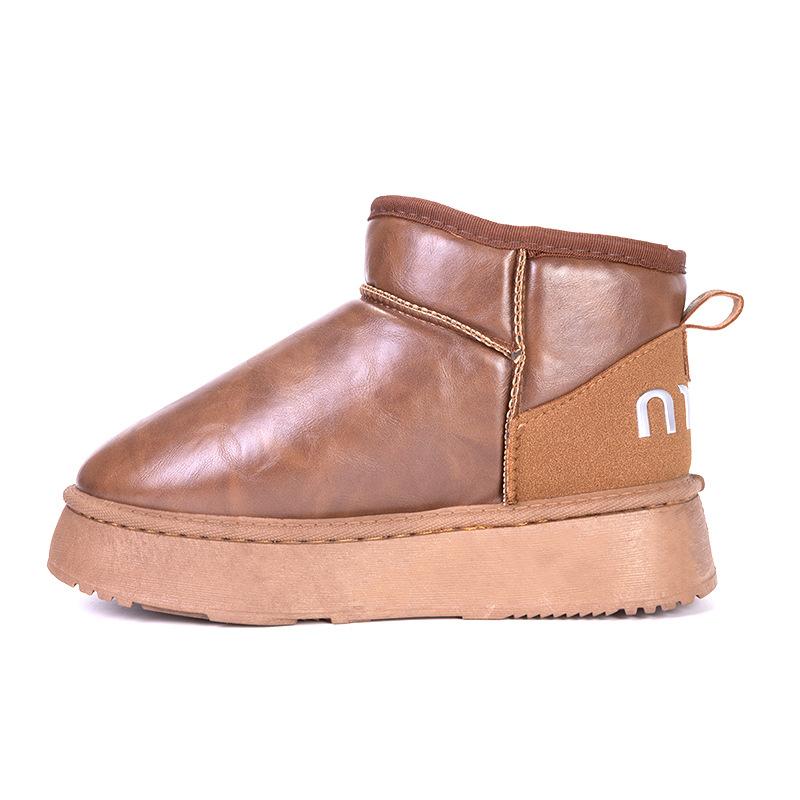 

Foreign trade large size thick-soled snow boots women s 2024 winter new fashionable versatile velvet fur integrated short women s boots 41 жовтий