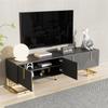 TV Cabinet, Lowboard with Textured Door, TV Furniture, Golden Handles and Golden Feet. [OLD SKU: WF5308990SAA]