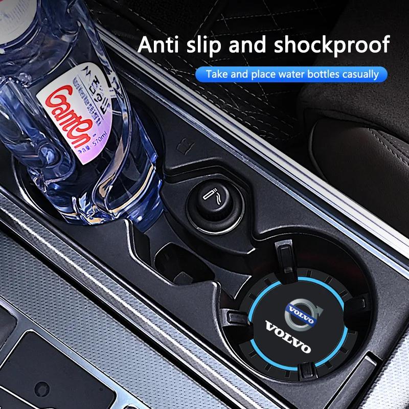 2PCS Car Coasters Water Cup Slots Non-Slip Mat Waterproof Cup Pad For Volvo XC90 XC60 V50 S60 V70 V60 V40 S90 olestar AWD XC40 S