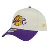 New Era 9FORTY Snapback Cap with Katakana NBA Hyperfly 9FORTY Snapback Chrome LOS ANGELES LAKERS Colored Side Logo, A-Frame Cap, White, Hat, Brim,