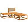 3 Piece Garden Sofa Set with Cushions Wood (Acacia) & Rope