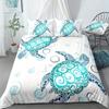 Three-Piece Marine Turtle Animal Digital Print Quilt Pillowcase Bedding Home Textile Kit
