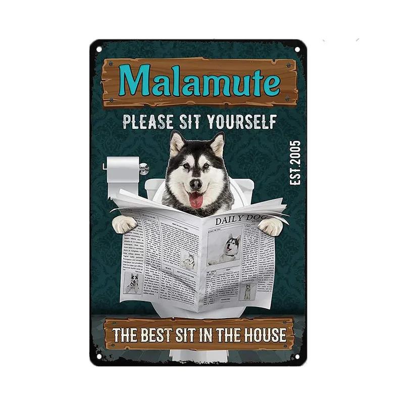 Dachshund Metal Tin Sign Tissue Dog Retro Vintage Bar Decor Wall Poster Golden Retriever Husky Plaque Home Decoration Style