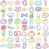 50 Transparent Dopamine Small Element Sticker Pack, Waterproof Transparent PET Manual Material Decorative Guitar Notebook