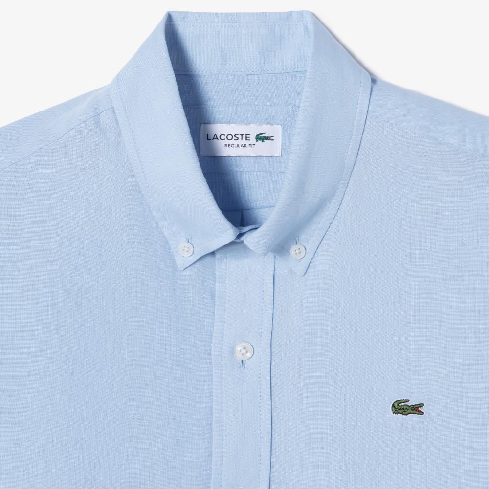 Lacoste Men's Solid Linen Shirt CH769E-56GHBP