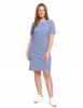 Women's Cotton Dress Short Sleeve Above Knee Comfortable MORAJ S LIGHT BLUE