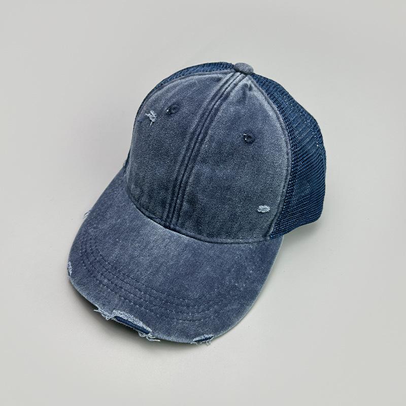 Retro Personalized Old Broken Wind Baseball Cap Men'S And Women'S Sunshade Breathable Mesh Casual Truck Hat