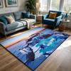 3D Ocean World Living Room Carpet Cute Lounge Décor Machine Washable Non-slip Lounge Rug Soft Fluffy Bedroom Bedside Mat Custom