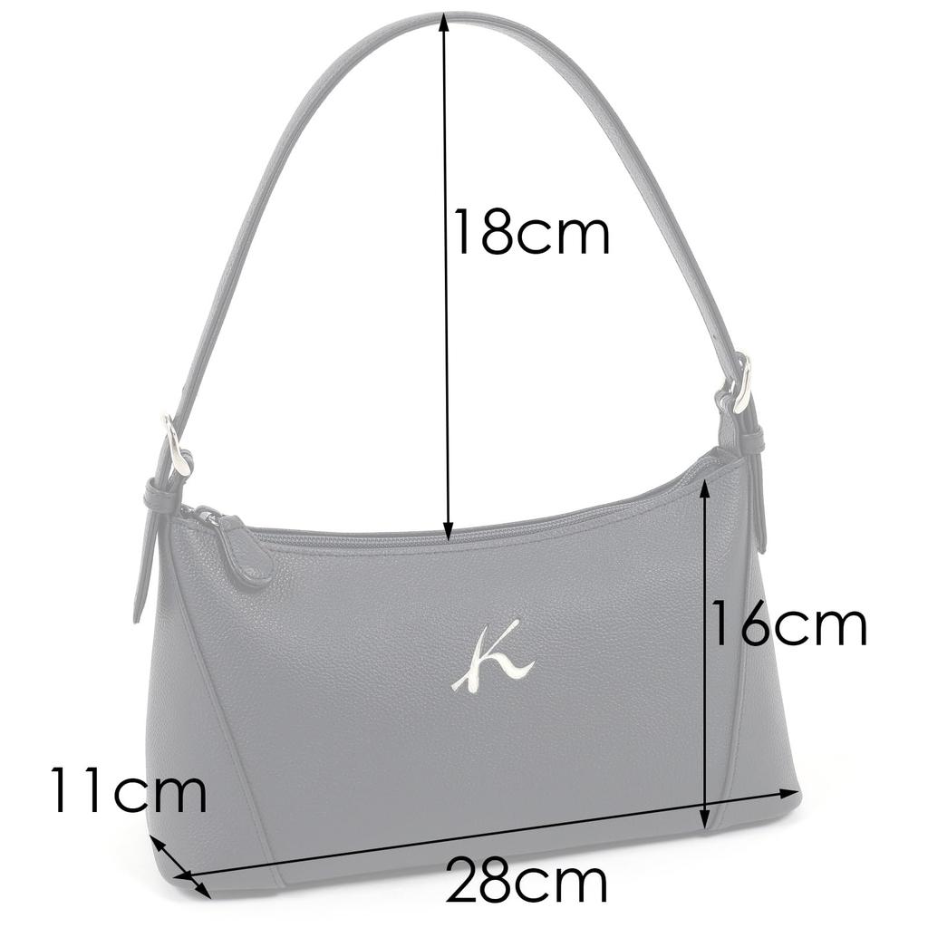 Kitamura Y-1455 Kleine geprägte Rindsleder Halbschultertasche, Dunkelblau (Marine) 10101