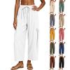 Women's Loose-fitting Wide-leg Pants, Casual Loose-fitting Pants, High-elastic Waistband, Long Pants With Pockets