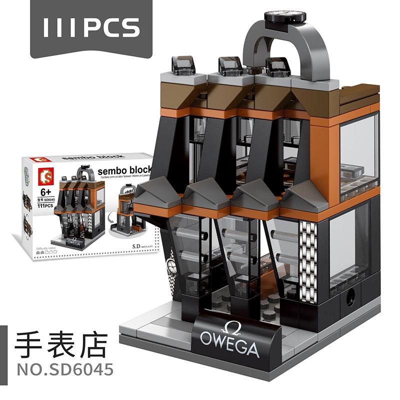European City Series Street View European Architecture Shop Shopping Scene Puzzle Assembled Building Block Toys  Playsets Children's Gift Presents