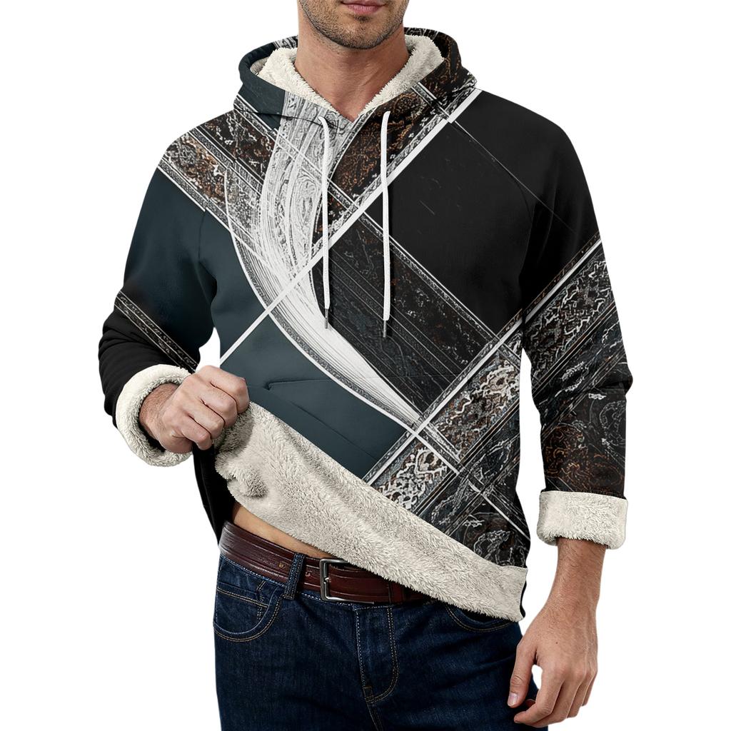 Men's Casual Long-Sleeve Fleece Hoodie With Pockets