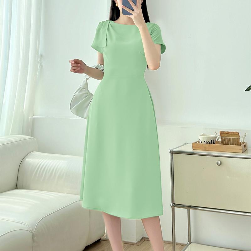 

ZANZEA Женское повседневное летнее платье с круглым вырезом и коротким рукавом 4XL зелёный