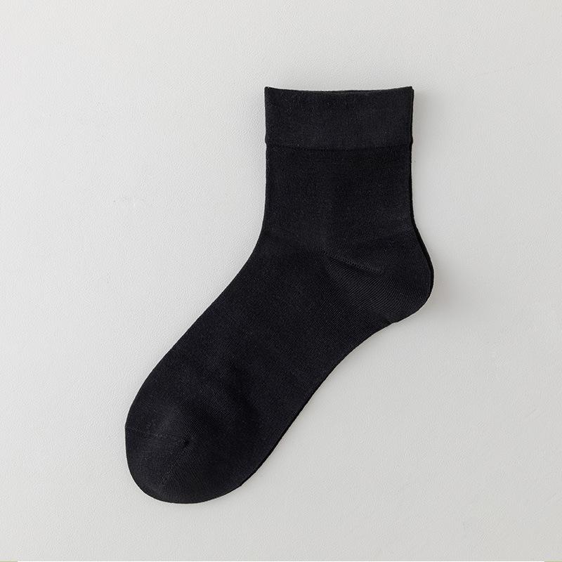 Female Summer Thin Pure Color Breathable Leisure All Match Short Tube Sock