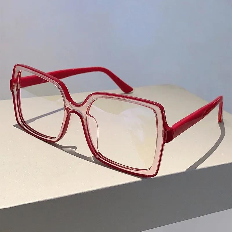 New Oversized Square Eyeglasses Trendy Blue Light Blocking Spectacles Ins Stylish Brand Designer Computer Eyewear