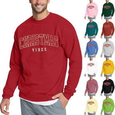 Christmas Print Loose Fit Round Neck Sweatshirt For Men