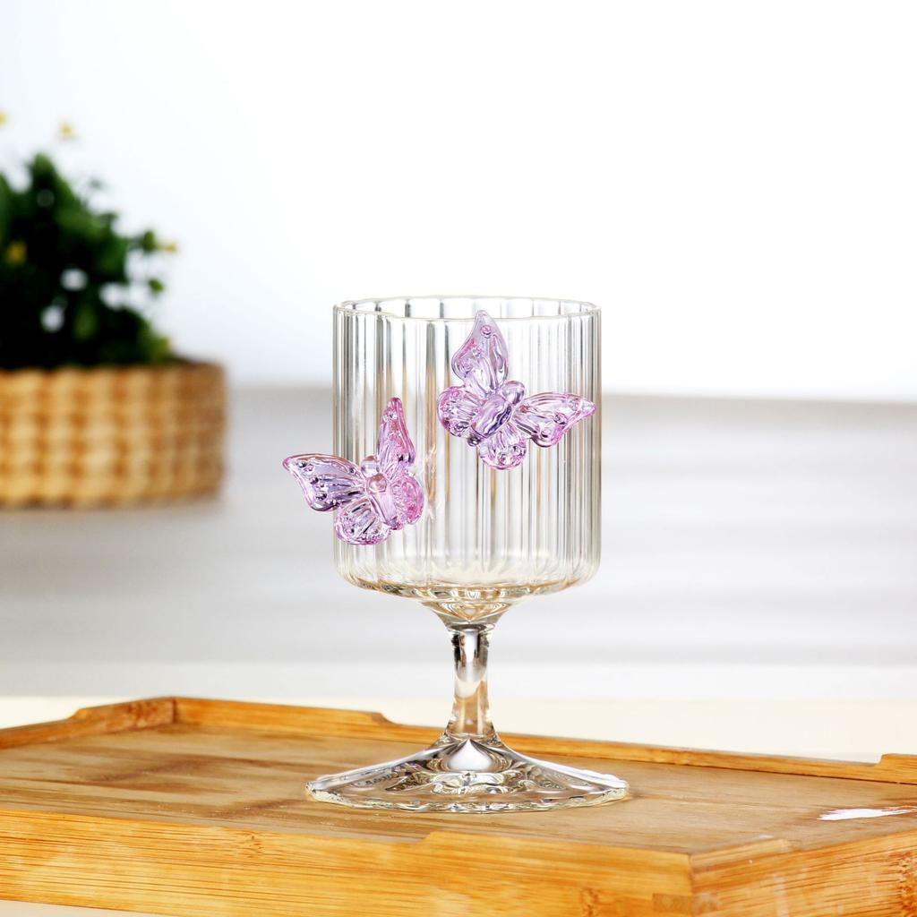 Fjärilscocktailglas Glas Vattenglas Rödvinspokal Ins-stil Högborosilikatglas Saftglas Värmetålig