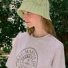 NONLOCAL Crochet Knit Bucket Hat - Light Green