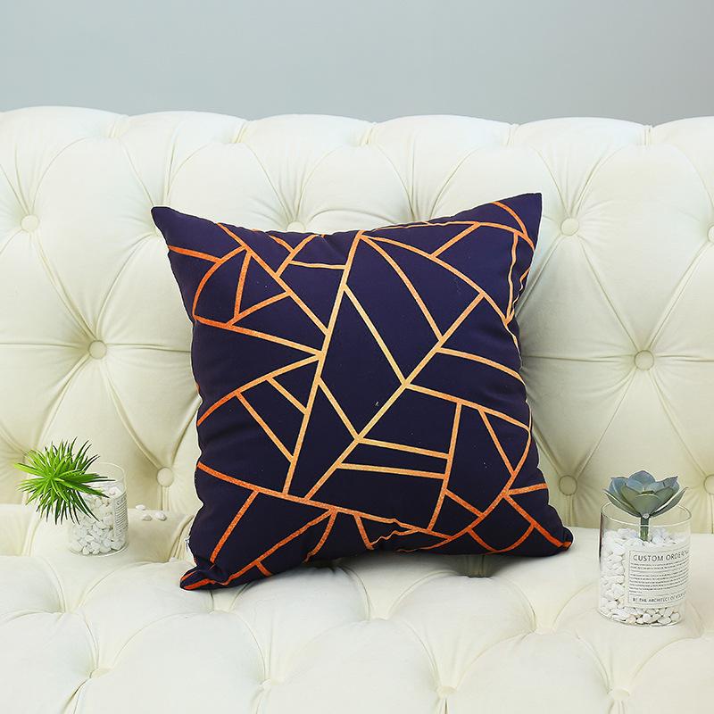 Față de pernă simplă cu blocuri de culoare în dungi, parfum mic, englezesc, super moale, față de pernă, mașină, canapea, față de pernă fără umplutură