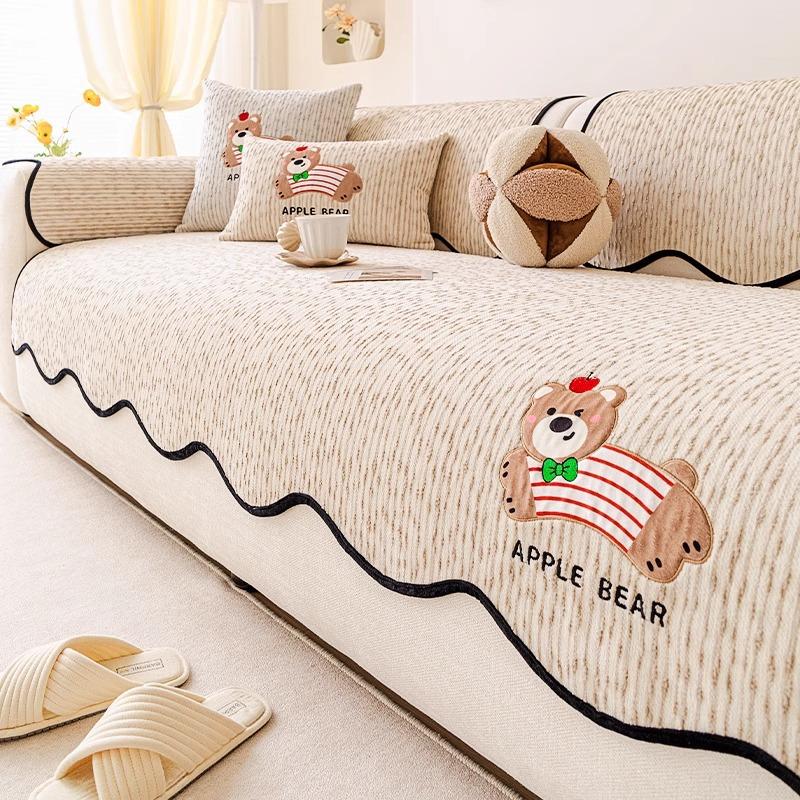 Creative Cartoon Shaped Sofa Cover Fabric Anti Slip New Irregular One-Piece Straight Sofa Cushion Cover Suitable For All Seasons