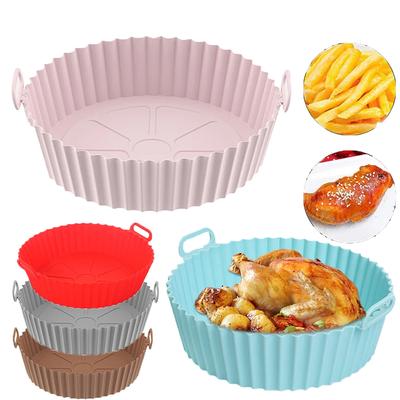 Reusable Airfryer Pan Liner Accessories Silicone Air Fryers Oven Baking Tray Pizza Chicken Airfryer Silicone Basket Kitchen Tool
