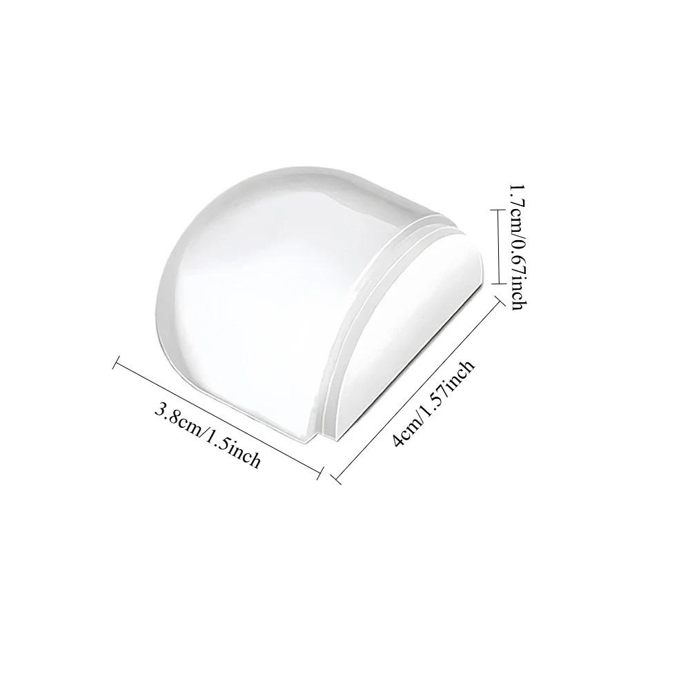 Transparent Self Adhesive Door Draft Stopper Floor Mounted Door Stop for Wall Furniture Door Handle Protection Home Improvement