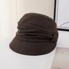 Autumn and winter gray woolen cap women's pleated stacked versatile newsboy hat spot