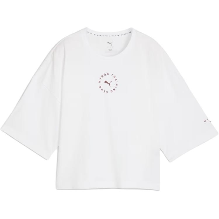

Puma X Hyrox Cropped Lifestyle Round Neck Fashion Soft Versatile Short Sleeve T-Shirt Women Tops 527639-02 M
