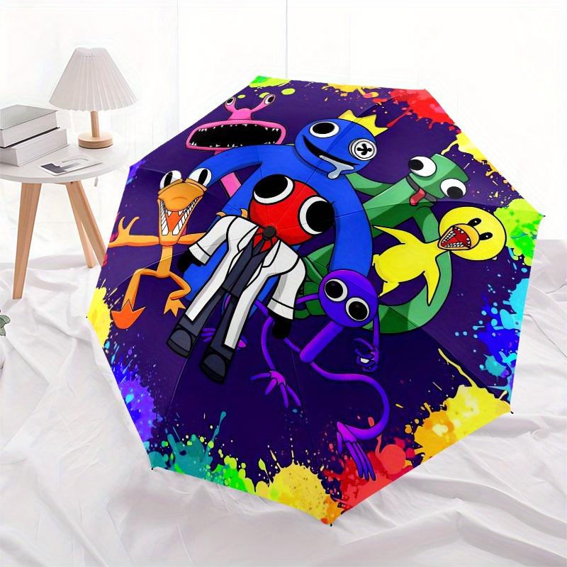 1 Stück Bunte Kreaturen: Ein skurriler Versammlungsregenschirm mit Kunststoffgriff, geeignet für alle Jahreszeiten, Zuhause, Reisen, Outdoor-Regenschirm M970