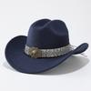 Popular European and American style imitation woolen big-brimmed top hat, men's and women's classic fashion western cowboy hat