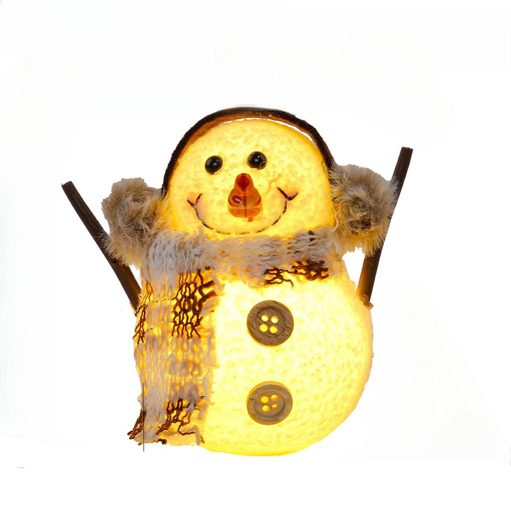 Schneemann Weihnachtsdekoration mit LED-Lichtern Festivalparty Wohndekor Karierter Gestreifter Schal Puppe Kinder Weihnachtsgeschenk
