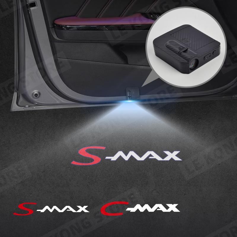 TQ014For Ford S-MAX C-MAX Emblem ST Line MK2 MK3 MK4 Car Door Light Welcome Lamp Wireless Projector Auto Decoration HD LED