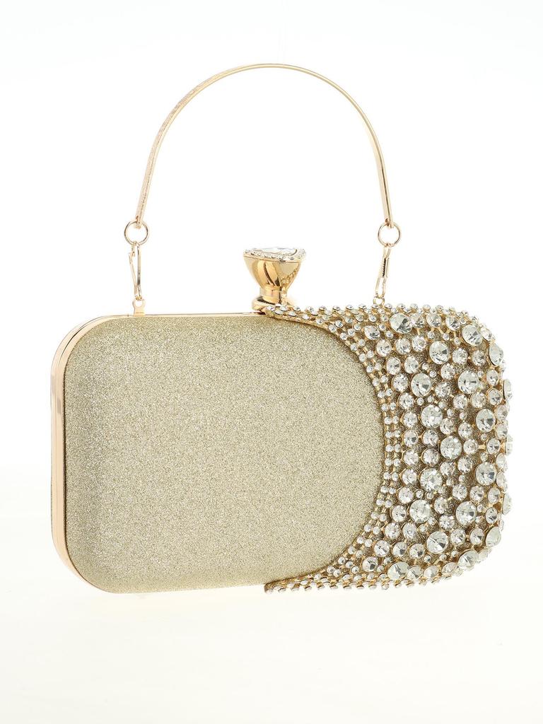 Cross-Border Diamond-Studded Alloy Evening Clutch Bag