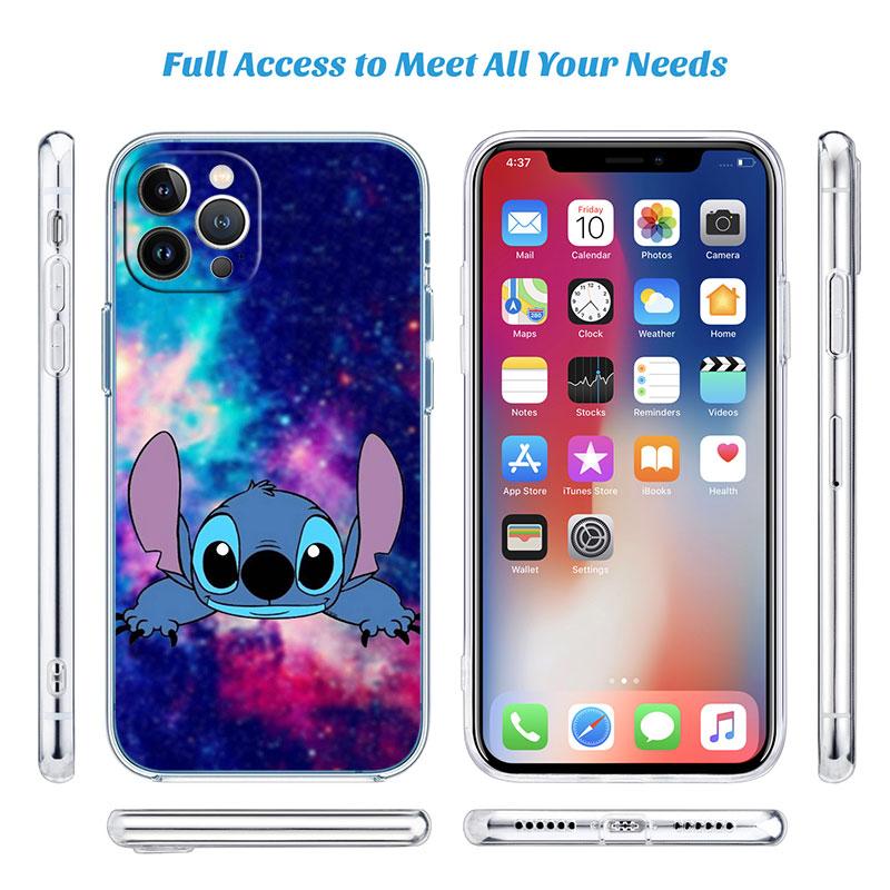 Cartoon Stitch Durchsichtige Handyhülle für Motorola Moto G10 G20 G30 G31 G32 G34 G35 G41 G42 G50 G51 G52 G55 G60 G60S