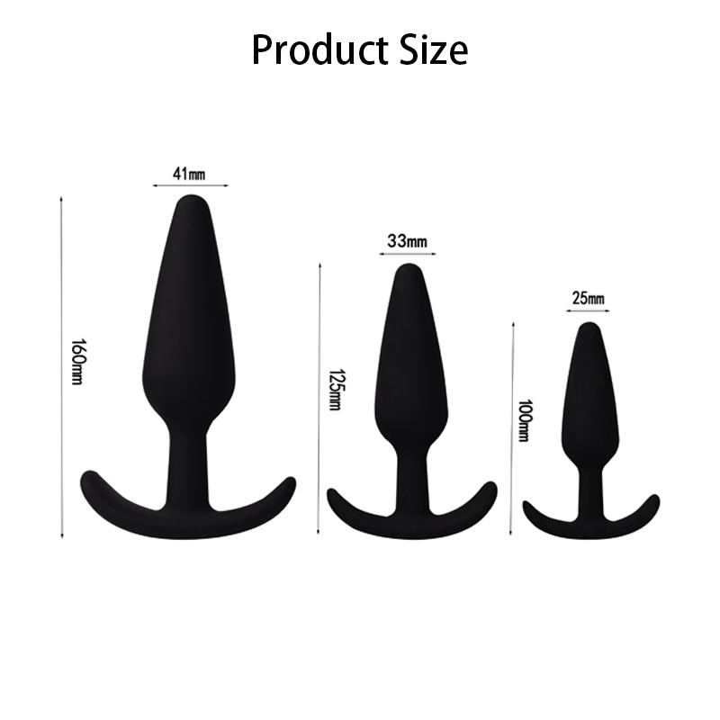 Prostate Massager 3 Different Size Silicone Plugs Anal Butt Plug Anal Dilation Trainer Adult Games Sex Toys For Men Women SM
