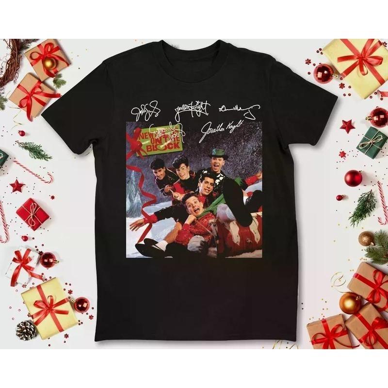 Merry Christmas New Kids on the Block signed T-shirt S-5XL BL713 Unisex T-Shirt XXL