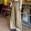 Damen karierte Patchwork-Sweatpants mit weitem Bein, elastischer Bund, lässige Hose