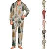 Men's Long Sleeve Button Down Pajama Set with Pants, 2-Piece Loungewear Sleepwear