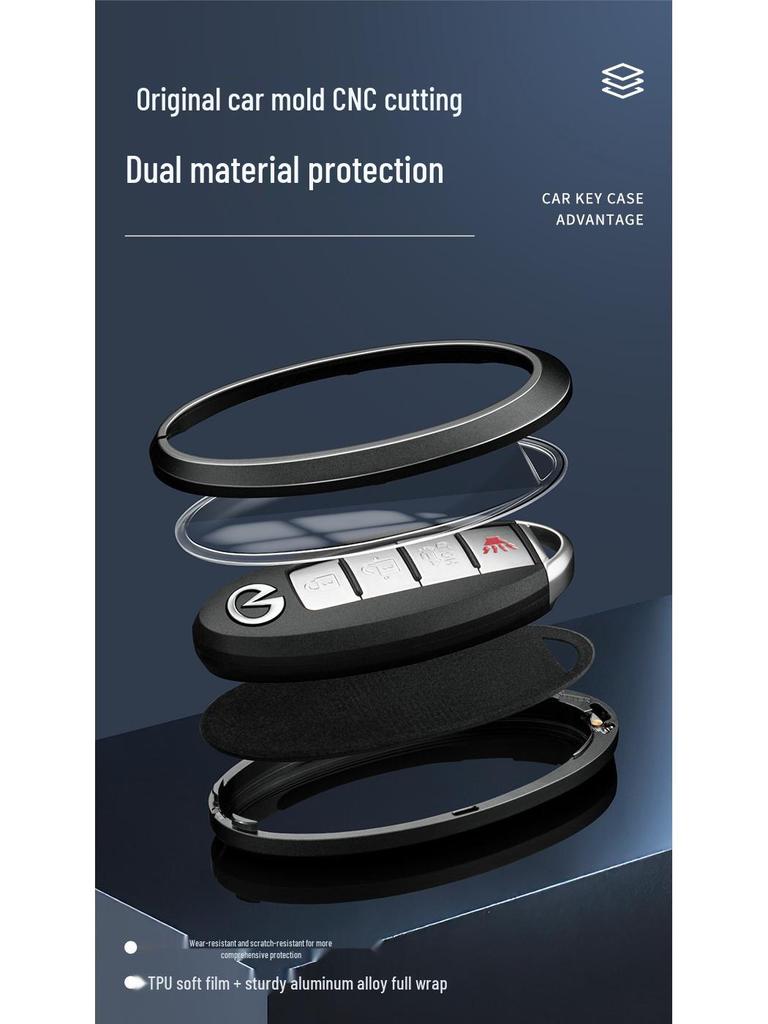Husa Premium pentru Cheie Infiniti pentru QX50, QX60, QX70, QX80 - Design Unisex cu Cataramă pentru Decorarea Mașinii