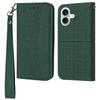 For iPhone 17 Case Woven Texture PU Leather Wallet Phone Cover with Wrist Strap