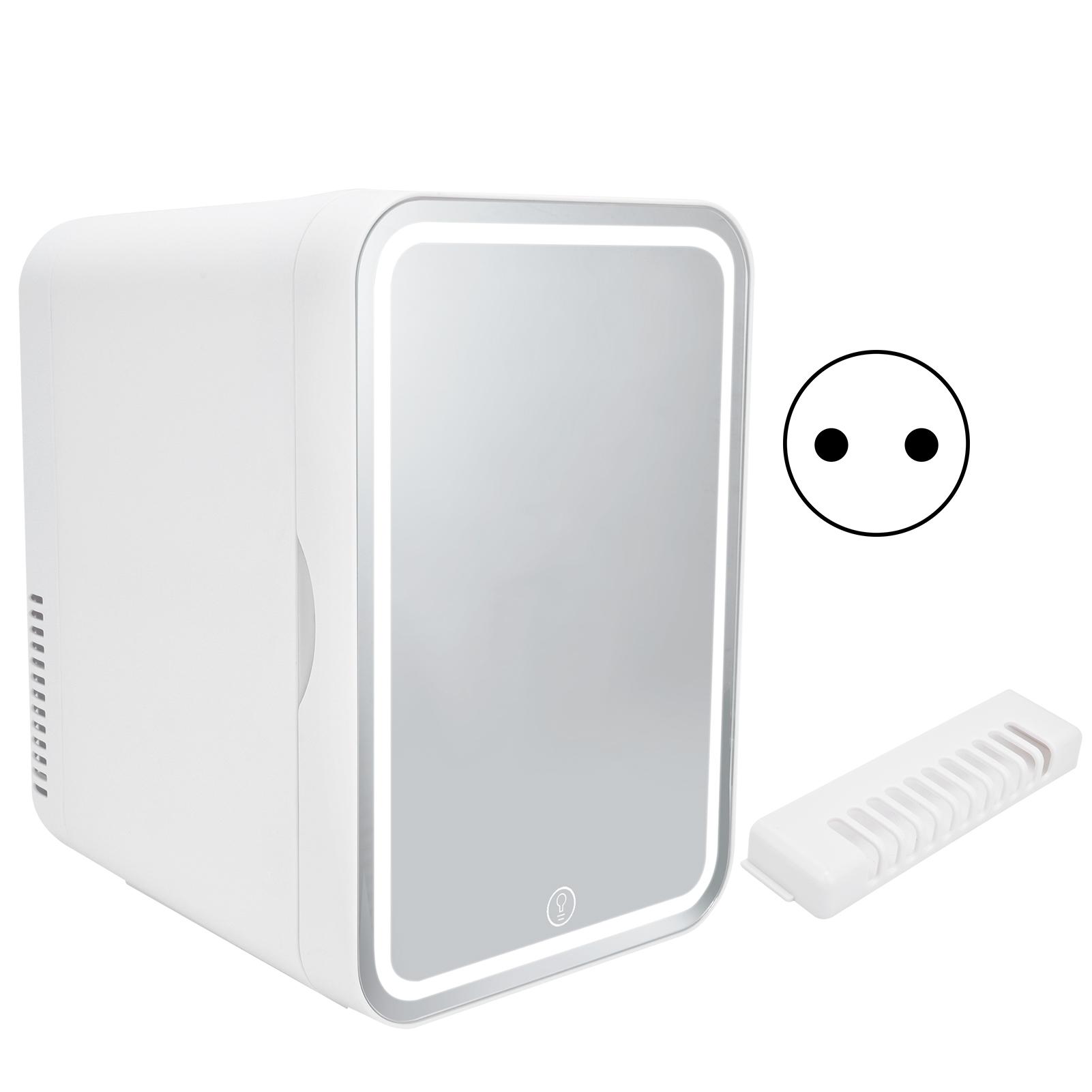 

Светодиодный косметический холодильник 8 л с зеркальной дверью, мини-холодильник, портативный холодильник для средств по уходу за кожей для путешествий в машине