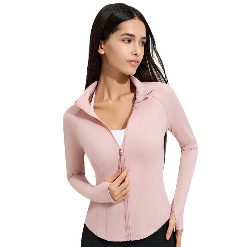 Womens Long Sleeve Zip-Up Athletic Top Breathable UV Protection Fitness Yoga Jacket