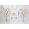 Country Style Flower Rattan Wall Hooks - Handmade Natural Hangers Decorative Home Accessories for Rustic Household Wall Storage