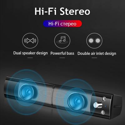 Bluetooth Počítačový Reproduktor s Mikrofonem a Subwooferem - Přehrávání AUX&USB, Malý Reproduktor pro Stolní Počítač, Notebook a Další