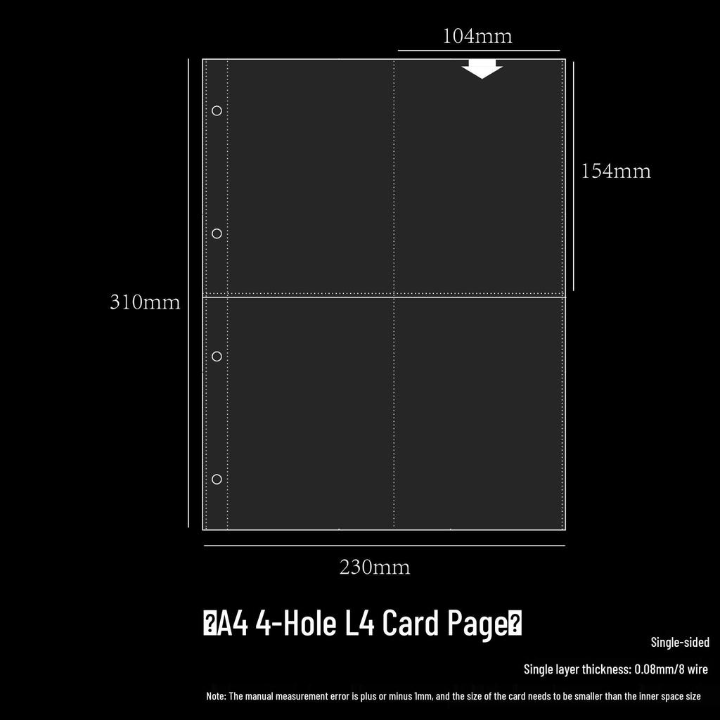 Light & Night 4-Pocket Card Album: Fits 6-Inch Polaroid & A4 Cards, High-Transparency Pages