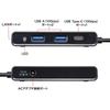 Sanwa Supply Gigabit LAN Adapter with USB Hub USB-3HLS8BK 2.5 (USB-A Connection)
