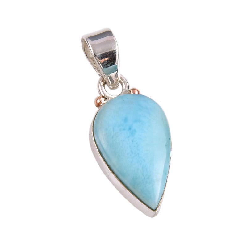 Natural Republic Larimar Gemstone 925 Solid Sterling Silver Pendant 1.25'' P6K38