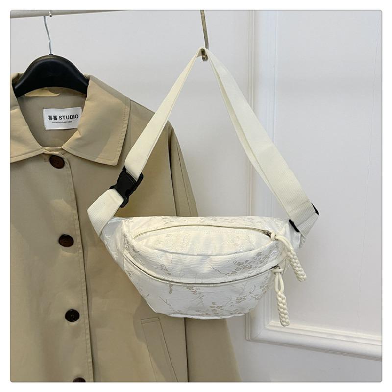 Solid Color Simple Casual Fanny Pack New Versatile Shoulder Messenger Bag Large Capacity Student Sports Breast Bag