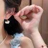 Elegant Forest-Style White Flower Stud Earrings - Simple, Fashionable, and Luxurious Ear Accessories