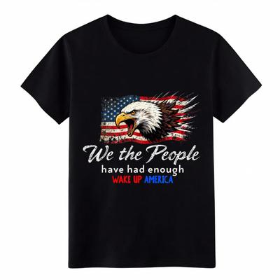 We The People Patriotic Bald Eagle Graphic Shirt Wake Up America Unisex Flag Tee